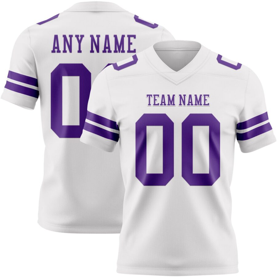 Custom White Purple Authentic Football Jersey